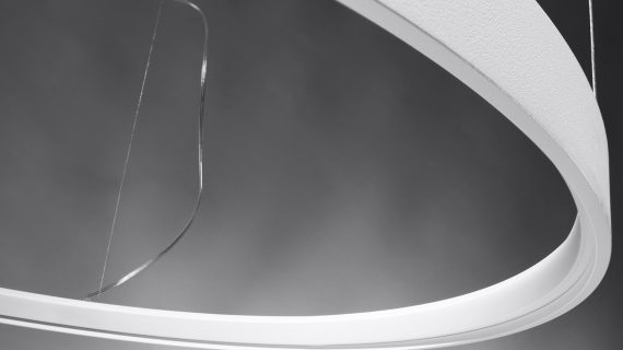 Miniaturka 23 - Designerska lampa LED z podwójnym pierścieniem do nowoczesnych wnętrz