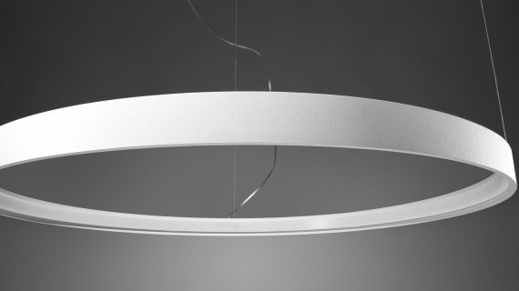 Miniaturka 14 - Designerska lampa LED z białym wykończeniem do nowoczesnych wnętrz