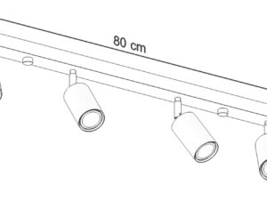 Miniatura 6 - Technický výkres – stropní LED lampa o délky 80 cm