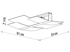 Miniatura 5 - Technický výkres stropního svítidla LED o wymiarach 61 × 53 cm