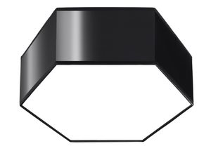 Miniatura 6 - Lampa LED šestiúhelníková černá s silným světlem na bílém pozadí