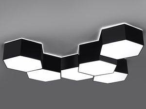 Miniatura 5 - Stropní LED lampa czarno-bílá o strukturze plastra miodu