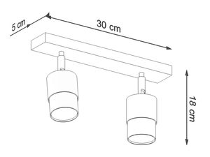 Miniatura 6 - Technický výkres lampy z cylindrycznymi stínidly