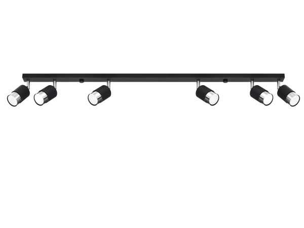 Designer-schwarze LED-Schienenleuchte für das Wohnzimmer auf weißem Hintergrund