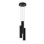 Miniaturbild 9 - Designer-LED-Leuchte mit schwarzen Röhrenpendeln auf weißem Hintergrund