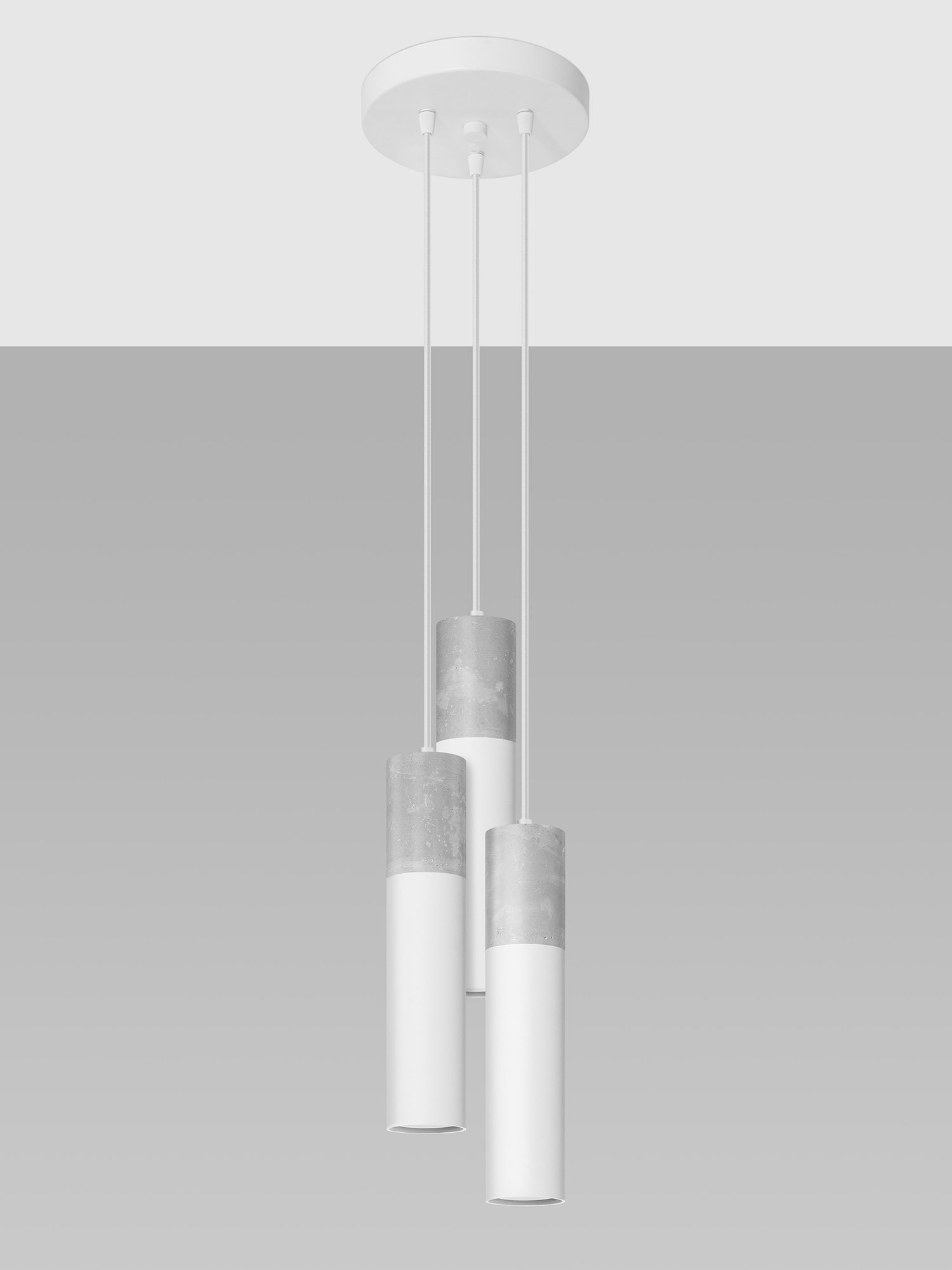 Nowoczesna lampa wisząca z trzema cylindrycznymi kloszami LED Nowoczesna lampa wisząca z trzema cylindrycznymi kloszami LED