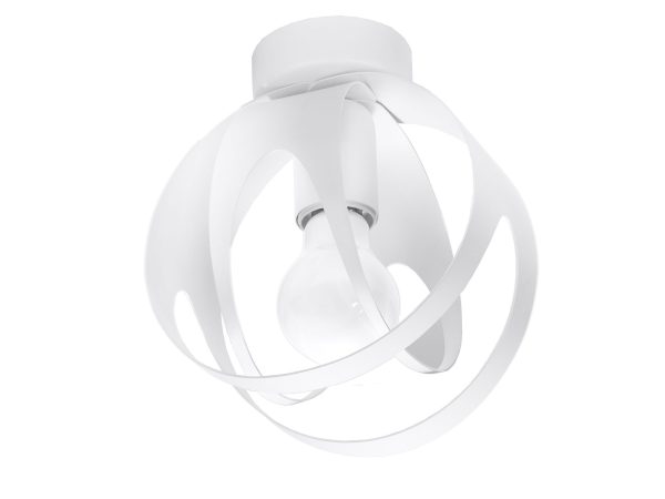 Geometrische weiße LED-Deckenleuchte mit Milchglasschirm
