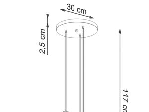 Miniatura 6 - Technický výkres lampy z kulistymi stínidly, výška 117 cm