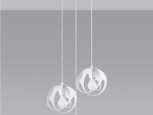 Miniaturka 1 - Designerska lampa wisząca z trzema mlecznymi kulami LED