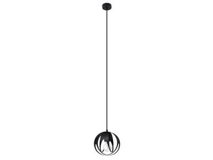 Miniatúra 8 - Závesná dlhá čierna lampa s okrúhlym tienidlom na bielom pozadí