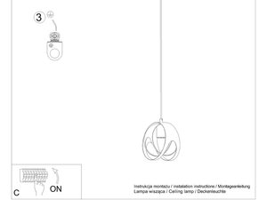 Miniatura 7 - Montážní výkres lampy se třemi závěsnými koulemi LED
