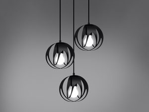 Miniatura 5 - Závěsná LED lampa s černým kulovým stínidlem, glamour styl