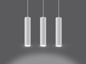 Miniatura 3 - Závěsná bílá stropní LED lampa se třemi světelnými body