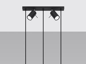 Miniatura 5 - Závěsná lampa se třemi černými LED závěsy, industriální styl