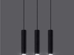Miniatura 6 - Černá LED lampa se třemi stínidly závěsnými, loftový styl