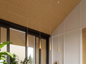 Miniatura 4 - Dřevěné závěsné lampy nad stolem – moderní interiér