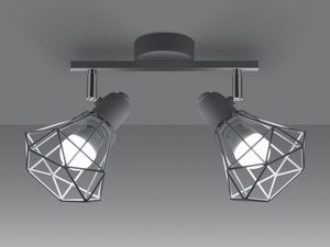 Miniatura 3 - Stropní lampa loftová s šedým světlem a drucianymi stínidly