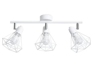 Miniatura 1 - Bílá stropní lampa se třemi drucianymi stínidly do interiérů loftowych