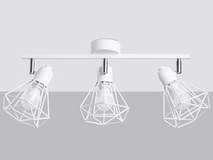 Miniatura 2 - Moderní bílá lampa se třemi geometrycznymi stínidly do obývacího pokoje