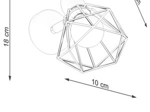 Miniatura 7 - Technický výkres nástěnného svítidla s bílým stínidlem geometrycznym