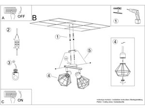 Miniatura 8 - Návod k montáži bílé lampy se dvěma drucianymi stínidly