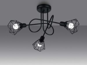 Miniaturka 2 - Industrialny żyrandol z drucianymi kloszami