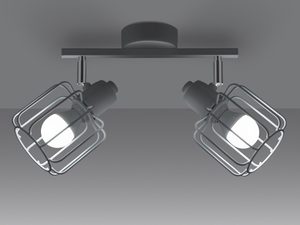 Miniatura 3 - Černá lampa se dvěma siatkowymi stínidly LED – pohled od spodu