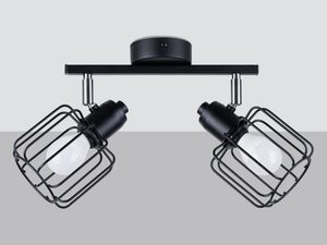 Miniatura 5 - Dvojitá černá lampa z reflektory LED v klatkach