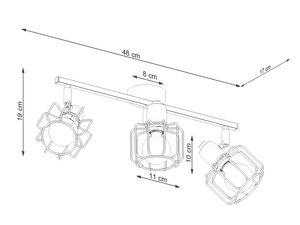 Miniatura 5 - Projekt technický klatkowej lampy se třemi body LED