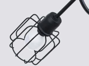 Miniaturka 3 - Industrialny kinkiet z czarną klatkową oprawą – żarówka typu Edison