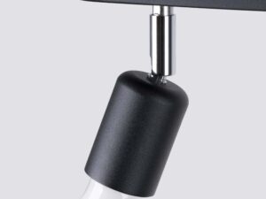 Miniaturka 3 - Czarny reflektor sufitowy z białym kloszem – detal z boku