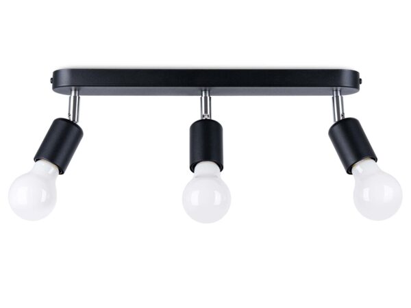 Minimalistyczna lampa z trzema punktami świetlnymi – matowa czerń