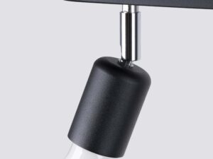 Miniaturka 3 - Zbliżenie na czarny reflektor z chromowanym detalem – nowoczesny design