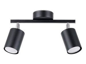 Miniatura 4 - Černá LED lampa se dvěma reflektory tubowymi na lišta na bílém pozadí