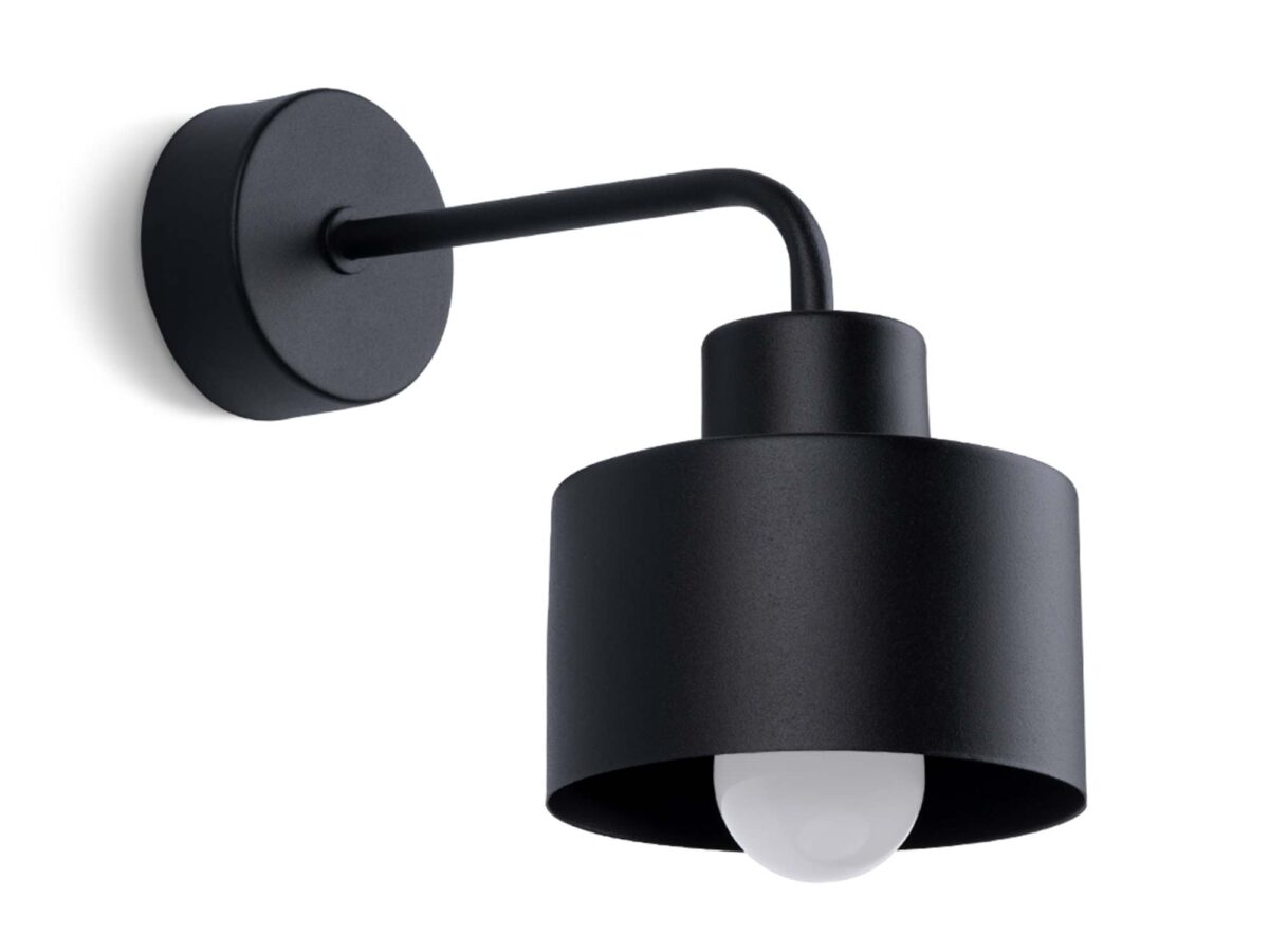 Moderne schwarze Wandleuchte aus Stahl minimalistisch 20 cm SANTO