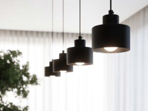 Miniaturka 4 - Czarne lampy wiszące nad stołem – stylowa aranżacja wnętrza