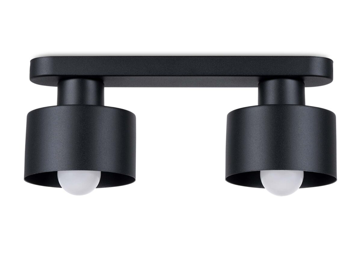 Černé stropní svítidlo pro 2 žárovky 12 cm SANTO 2