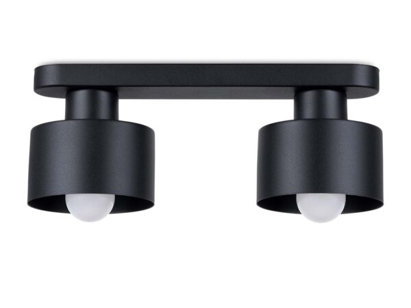 Nowoczesna lampa sufitowa z dwoma cylindrami w równoległym układzie