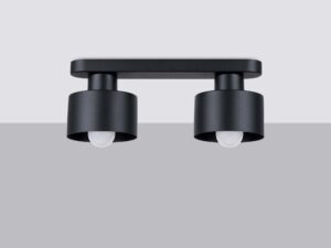 Miniatura 1 - Stropní svítidlo se dvěma zdroji světla na černé podstawie – moderní design