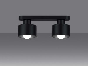 Miniatura 2 - Černá stropní lampa se dvěma cylindrycznymi stínidly – minimalistická forma
