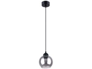 Miniatúra 8 - Jednotlivá závesná lampa s čiernym rámom a dymovým sklom