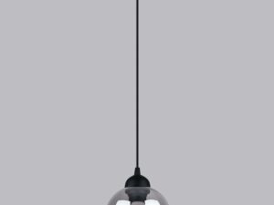 Miniaturka 1 - Minimalistyczna lampa wisząca z kulistym kloszem – widok z przodu