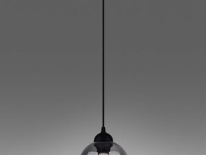 Miniaturka 2 - Nowoczesna lampa wisząca z czarnym stelażem i szklanym kloszem