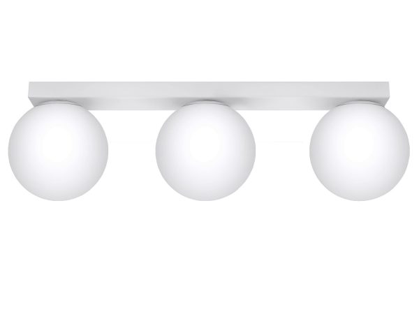 Moderne Leuchte mit zwei LED-Kugeln auf weißer Konstruktion