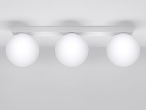 Miniatura 2 - Stropní svítidlo se třemi mléčnými LED koulemi na bílé liště