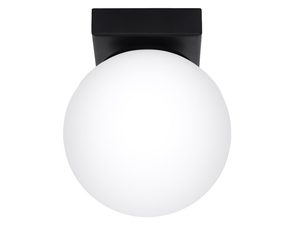Miniatura 4 - Mléčná LED koule s černou základnou v minimalistickém stylu