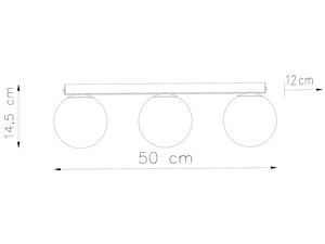 Miniatura 7 - Techniczny rysunek LED z 3 punktami swietlnymi – dlugosc 50 cm