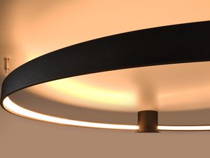Miniaturka 6 - Nowoczesna lampa sufitowa LED z czarnym pierścieniem, nowoczesny design