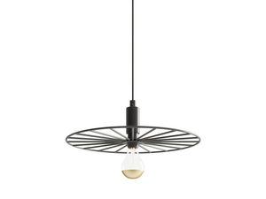Miniatúra 7 - Loftová lampa so žiarovkou v strede čierneho kovového kruhu