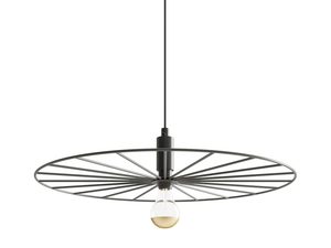 Miniatúra 7 - Industriálna lampa s čiernym kovovým kruhom a viditeľnou žiarovkou